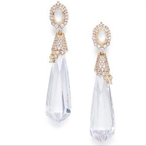 Faye statement earrings—gold crystal